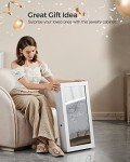 Wall-Mounted Lockable Jewelry Cabinet with Mirror