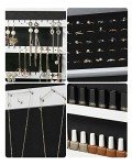 Wall-Mounted Lockable Jewelry Cabinet with Mirror