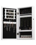 Wall-Mounted Lockable Jewelry Cabinet with Mirror
