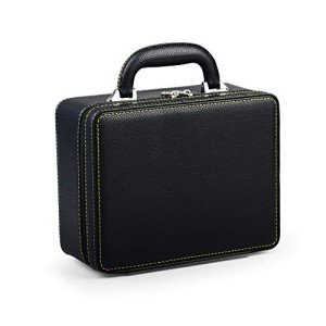 Black Leather Travel Jewelry Box - Unisex Storage Case
