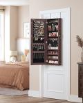 Wall-Mounted Jewelry Cabinet with Mirror & Organizer