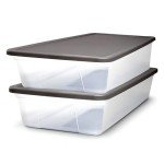 2-Pack Small Clear Storage Bins with Lids
