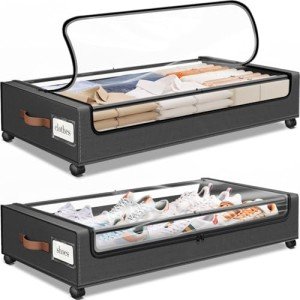 Under Bed Storage Containers with Wheels - 2 Pack