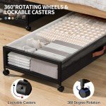 Rolling Under Bed Storage Bins with Clear Lids