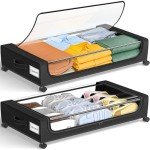 Rolling Under Bed Storage Bins with Clear Lids - 2-Pack