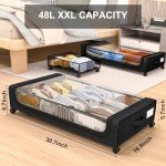 Rolling Under Bed Storage Bins with Clear Lids - 2-Pack