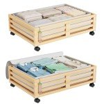 Bamboo Under Bed Storage Bins with Wheels