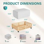 Bamboo Under Bed Storage Bins with Wheels