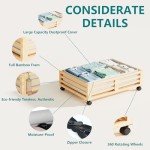 Bamboo Under Bed Storage Bins with Wheels