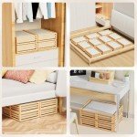 Bamboo Under Bed Storage Bins with Wheels