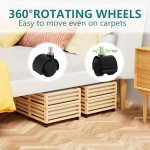 Bamboo Under Bed Storage Bins with Wheels
