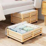 Bamboo Under Bed Storage Bins with Wheels