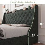 Feonase Upholstered Queen Bed Frame with Storage