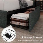Feonase Upholstered Queen Bed Frame with Storage