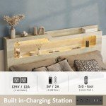 Lift-Up Storage Bed Frame with Charging Station
