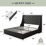 Feonase Upholstered Queen Bed Frame with Storage