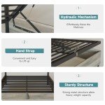 Lift-Up Storage Bed Frame with Charging Station