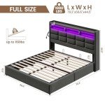 Lift Up Full Size Bed Frame with Storage