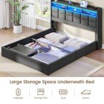 Lift Up Full Size Bed Frame with Storage