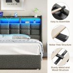 Lift Up Full Size Bed Frame with Storage