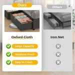 Twin Size Bed Frame with Storage Drawers - Dark Grey