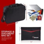 Fireproof Document & Money Bag Set with Lock