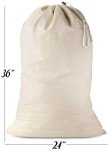 Heavy Duty Cotton Laundry Bags with Drawstring - 2-Pack