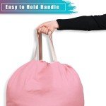 Extra Large Canvas Laundry Bags with Handles - Pink