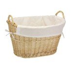 Willow Wicker Laundry Basket with Handles - Brown