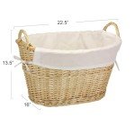 Willow Wicker Laundry Basket with Handles - Brown