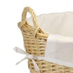 Willow Wicker Laundry Basket with Handles - Brown