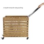 SONGMICS 3-Section Laundry Hamper with Lid and Wheels