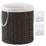 Round Rattan Laundry Hamper with Removable Bags