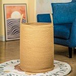 85L Woven Laundry Basket with Handles - Brown