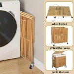 Rolling Laundry Hamper with Lid and Divider