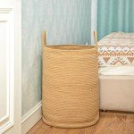 85L Woven Laundry Basket with Handles - Brown