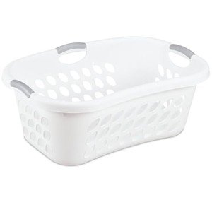 6 Pack Plastic Laundry Hamper Baskets - White