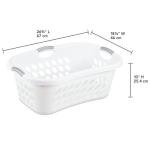 6 Pack Plastic Laundry Hamper Baskets - White