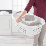 6 Pack Plastic Laundry Hamper Baskets - White