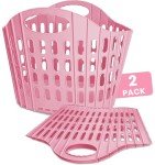 Collapsible 63L Laundry Basket - Pink, 2 Pack