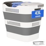 Collapsible Laundry Basket with Handles - Grey
