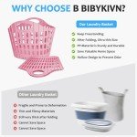 Collapsible 63L Laundry Basket - Pink, 2 Pack