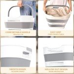 Collapsible Laundry Basket with Handles - Grey