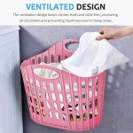 Collapsible 63L Laundry Basket - Pink, 2 Pack