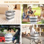 Collapsible Laundry Basket with Handles - Grey