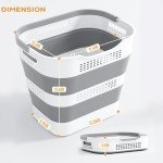 Collapsible Laundry Basket with Handles - Grey