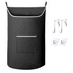 XL Black Hanging Laundry Hamper Bag - 36x22 Inch