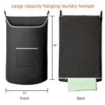 XL Black Hanging Laundry Hamper Bag - 36x22 Inch