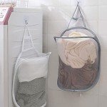 Collapsible Mesh Hanging Laundry Basket for Home