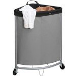 Corner Laundry Hamper 110L with Rolling Cart
